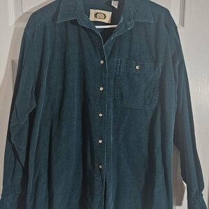 CM Company Women's Large Outdoor Teal Corduroy Shirt.